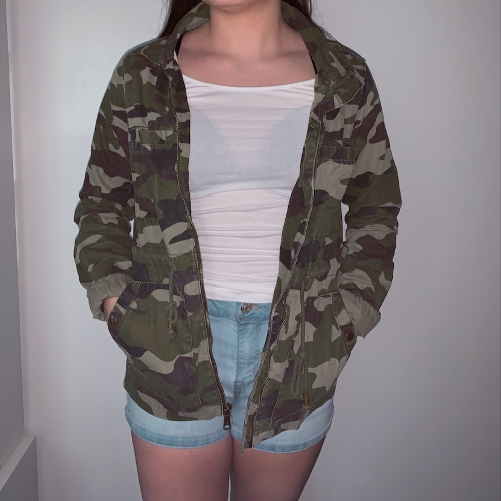 Old Navy Green Camo Cargo Jacket